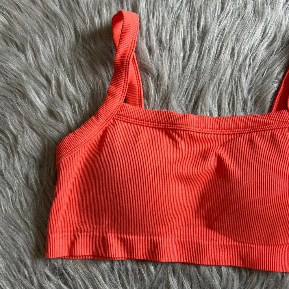 No Boundaries Seamless Bralette Womens‎ Size XL Coral Ribbed Bra Wireless